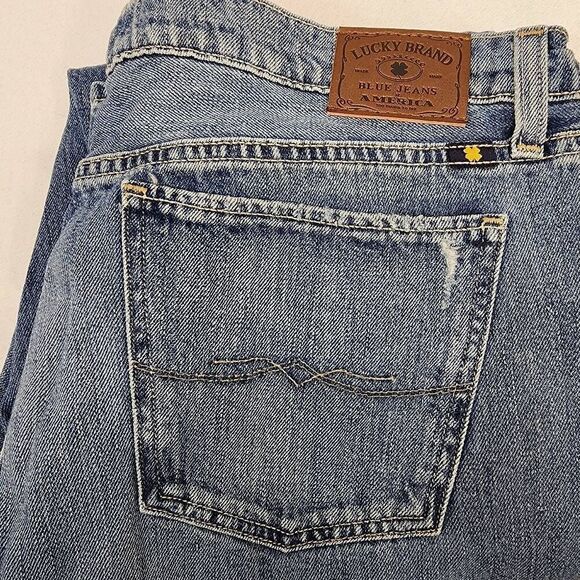 Lucky Brand Women's 12 Distressed Sienna Slim Bootcut Mid-rise Denim Blue Jeans - Picture 11 of 11